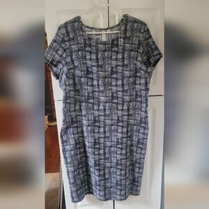 Tacera Blue And White Patterned Dress